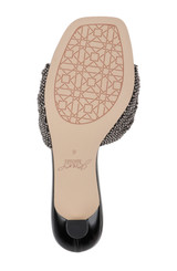 Black | Humor Crystal Mules with Kitten Heel