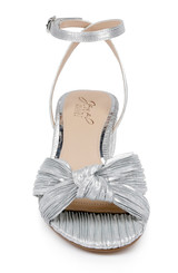Silver | Hudson Pleated Sandal Front