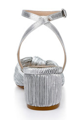 Silver | Hudson Pleated Sandal Back