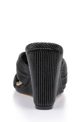 Black | Hype Pleated Wedge Mule
