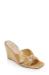 Gold | Hype Pleated Wedge Mule