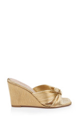 Gold | Hype Pleated Wedge Mule