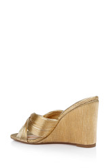 Gold | Hype Pleated Wedge Mule