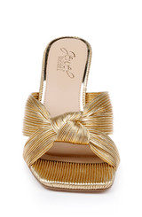 Gold | Hype Pleated Wedge Mule