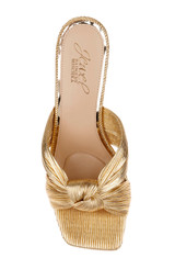 Gold | Hype Pleated Wedge Mule