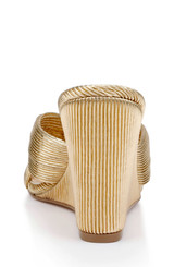 Gold | Hype Pleated Wedge Mule