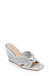Silver | Hype Pleated Wedge Mule