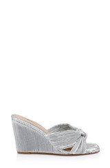 Silver | Hype Pleated Wedge Mule