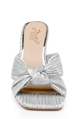 Silver | Hype Pleated Wedge Mule