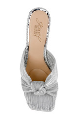 Silver | Hype Pleated Wedge Mule