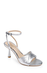 Silver | Kaia Sandal with Crisscross Vamp Front Side