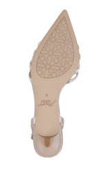 Champagne Katalina Bejeweled Slingback with Kitten Heel Sole