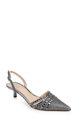 Smoke Katalina Bejeweled Slingback with Kitten Heel Front Side