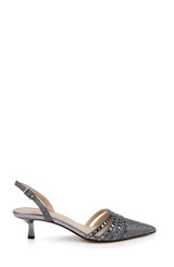 Smoke Katalina Bejeweled Slingback with Kitten Heel Side