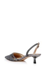 Smoke Katalina Bejeweled Slingback with Kitten Heel Back Side