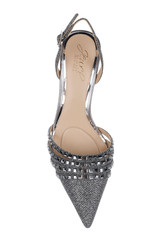 Smoke Katalina Bejeweled Slingback with Kitten Heel Top