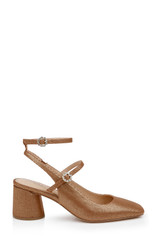 Gold | Keilani Block Round Heeled Mary Jane