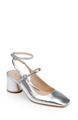 Silver | Keilani Block Round Heeled Mary Jane