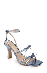 Blue | Kiyomi II Metallic Delicate Sandal with Bow Straps