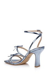 Blue | Kiyomi II Metallic Delicate Sandal with Bow Straps