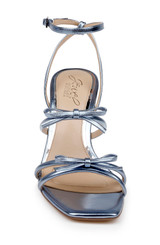 Blue | Kiyomi II Metallic Delicate Sandal with Bow Straps