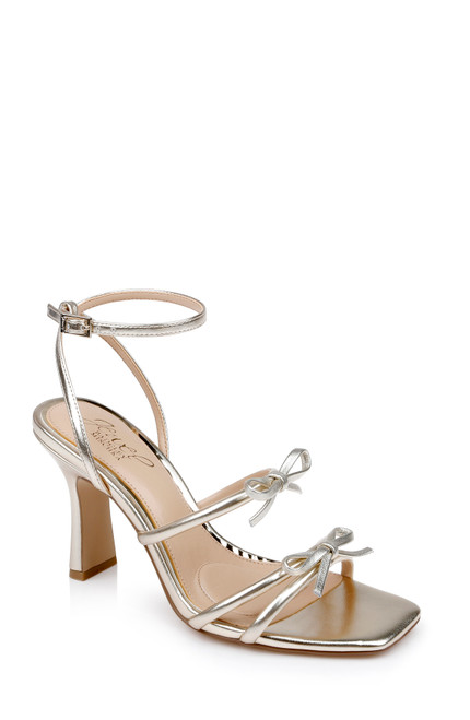 Gold | Kiyomi II Metallic Delicate Sandal with Bow Straps