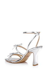 Silver Metallic | Kiyomi II Metallic Delicate Sandal with Bow Straps Back Side