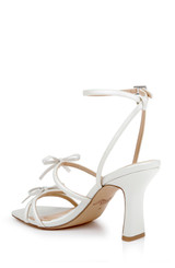 White Matte | Kiyomi II Metallic Delicate Sandal with Bow Straps Back Side