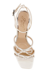 White Matte | Kiyomi II Metallic Delicate Sandal with Bow Straps Top
