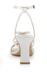 White Matte | Kiyomi II Metallic Delicate Sandal with Bow Straps Back