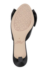 Black | Kora Kitten Heel Mules with Large Bow