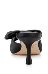 Black | Kora Kitten Heel Mules with Large Bow