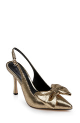 Gold | Kourtnay Stiletto Slingback with Large Bow