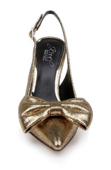 Gold | Kourtnay Stiletto Slingback with Large Bow