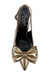 Gold | Kourtnay Stiletto Slingback with Large Bow
