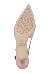 Blush |  Krystia Slingback Kitten Heels with Pearled Bow Sole