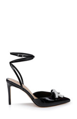 Black | Kynlee Wraparound Ankle Strap Stiletto