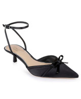 Black | Talasia Pointed Toe Kitten Heels