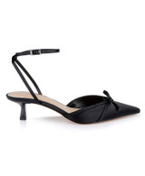 Black | Talasia Pointed Toe Kitten Heels
