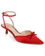 Red | Talasia Pointed Toe Kitten Heels