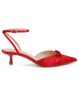 Red | Talasia Pointed Toe Kitten Heels