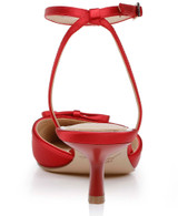 Red | Talasia Pointed Toe Kitten Heels