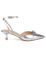 Silver Metallic | Talasia Pointed Toe Kitten Heels