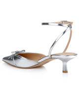 Silver Metallic | Talasia Pointed Toe Kitten Heels