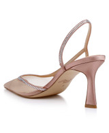 Blush Mesh Tammy Mesh Pointed Toe Slingback Stiletto Heels Back Side