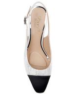 Ivory Black | Tatum Slingback Block Heels with Capped Toe Top