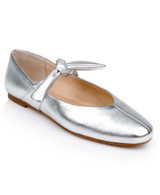 Silver Metallic | Taylore Round Toe Mary Jane Flats