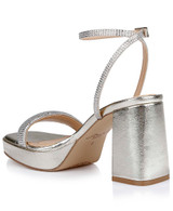 Gold Textile | Teddi Platform Block Heels