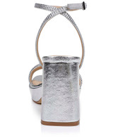 Silver Textile | Teddi Platform Block Heels