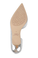 Silver | Teegan Pointed Toe Kitten Heel Pumps Sole